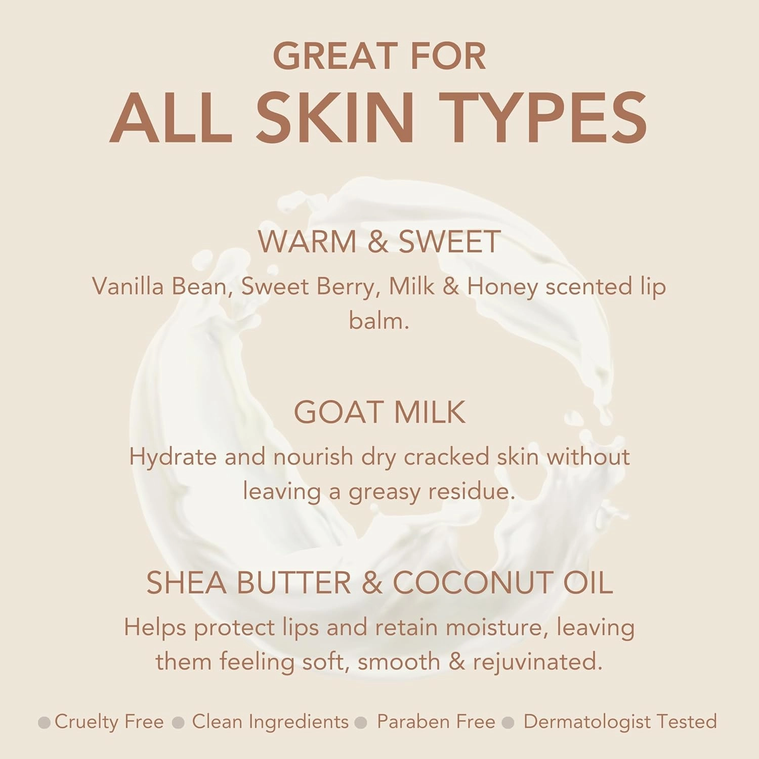 Dionis Goat Milk Skincare Warm & Sweet Lip Balm Gift Set - Beeswax, Shea Butter & Coconut Oil Lip Care Products Made in The USA - Cruelty Free Lip Moisturizer for Dry Chapped Lips, 0.28oz 3 Pack