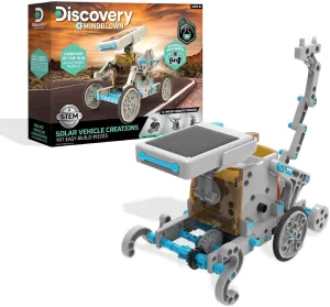 Discovery #Mindblown STEM 12-in-1 Solar Robot Creation 197-Piece Kit with Working Solar Powered Motorized Engine and Gears, Construction Engineering Set for Ages 8 and Up