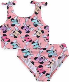 Disney Minnie Mouse Girls UPF 50  Bathing Suit Tankini Top and Bikini Bottom Swimsuit Set for Toddler and Big Kids
