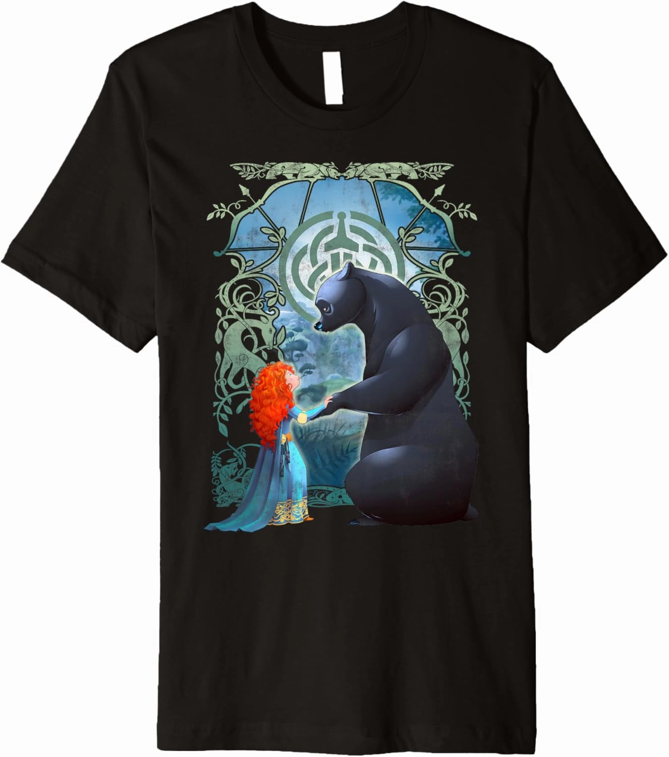 Disney Pixar Brave Merida And Bear Profile Portrait Premium T-Shirt