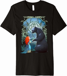Disney Pixar Brave Merida And Bear Profile Portrait Premium T-Shirt