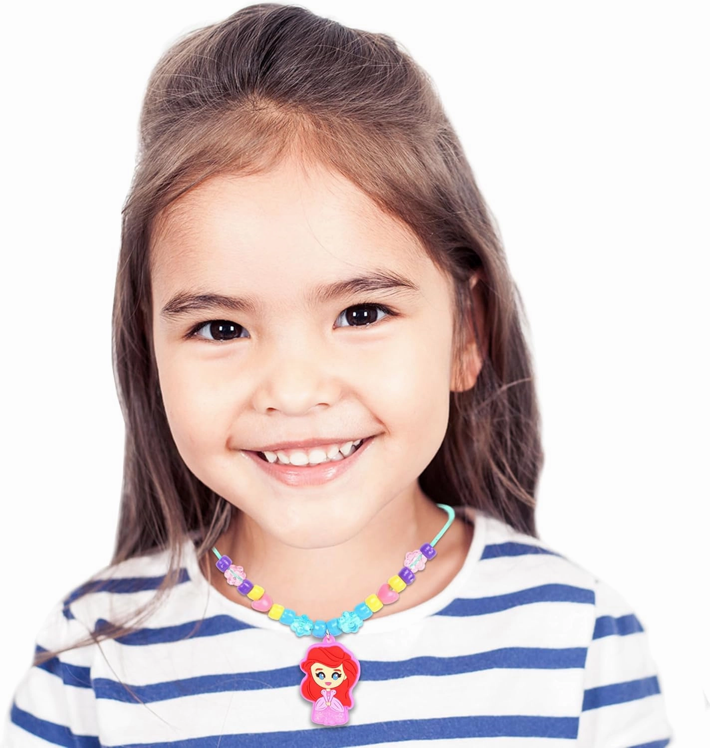 Disney Princess Necklace Activity, 160-Piece Jewelry Making Kit, Preschool Arts and Crafts, Kids Toys for Ages 3 Up