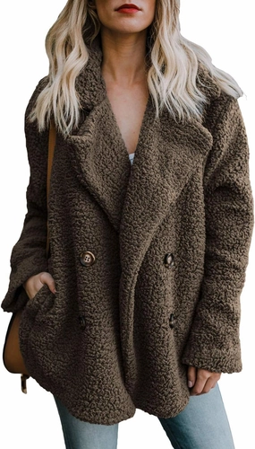 Dokotoo Womens 2024 Winter Fleece Teddy Bear Sherpa Jacket Coats with Pockets