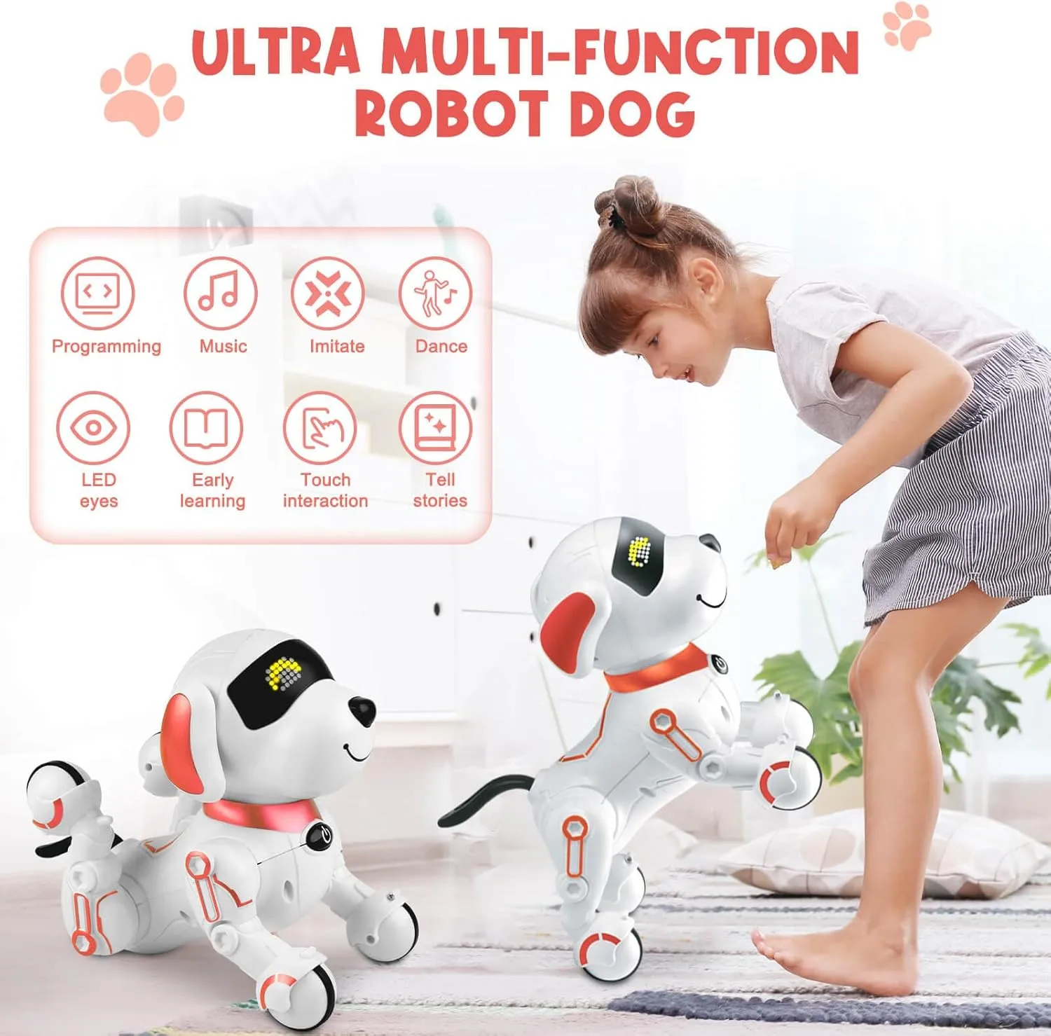 Dolanus Robot Dog for Kids 8-12, Remote Control Smart Robotic Pets That Acts Like a Real Dogs Touch Interactive Walking Talking Barking Toys for Girls Boys Toddler, Gifts for 4 5 6 7 8 12 Years Old