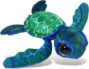 DolliBu Blue Sea Turtle Super Soft Stuffed Animal, Cute Realistic Stuffed Animals for Girls. Boys and Adults Animal Gifts, Kids Ocean Nursery Decor for Newborn, Cuddly Wild Baby Plush Toys - 10 Inches