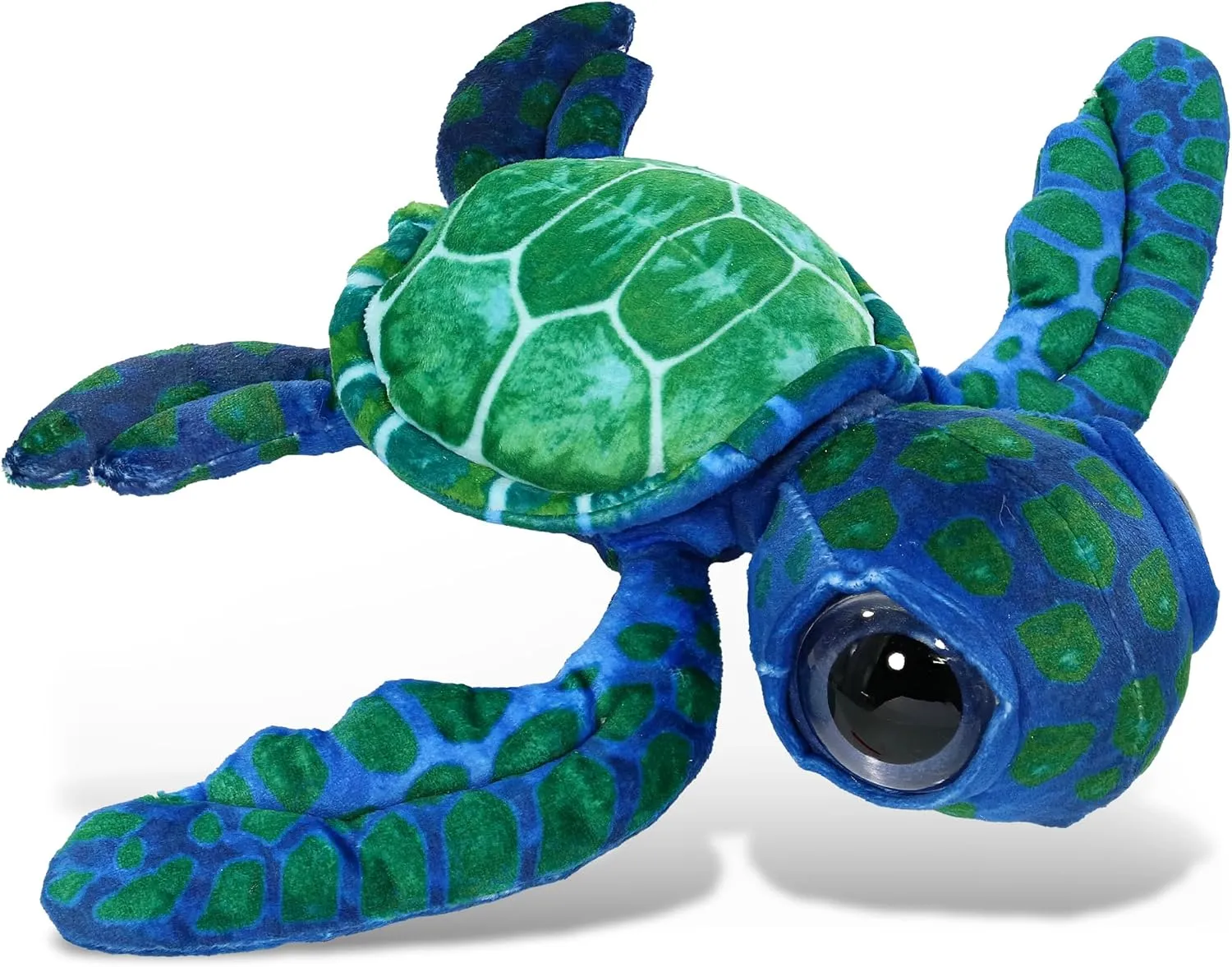 DolliBu Blue Sea Turtle Super Soft Stuffed Animal, Cute Realistic Stuffed Animals for Girls. Boys and Adults Animal Gifts, Kids Ocean Nursery Decor for Newborn, Cuddly Wild Baby Plush Toys - 10 Inches