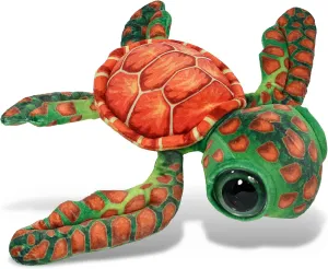 DolliBu Orange Sea Turtle Super Soft Stuffed Animal, Cute Realistic Stuffed Animals for Girls, Boys, Adults Animal Gifts, Kids Ocean Nursery Decor for Newborn, Cuddly Wild Baby Plush Toys - 10 Inches