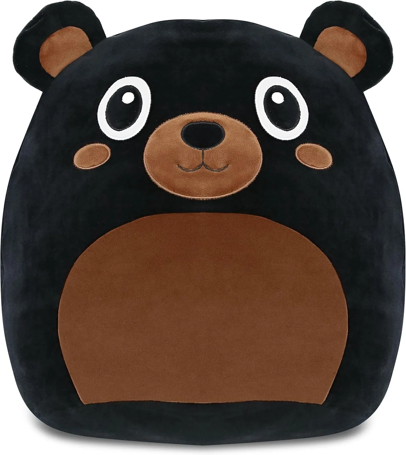 DolliBu Snug Mooshies Black Bear Stuffed Animal Plush Toy - Large Cuddly Wild Life Super Squishy Soft Toys, Huggable Big Plush Animals for Girls and Boys, Cute Toy Animal Pillow for Kids - 17 inches