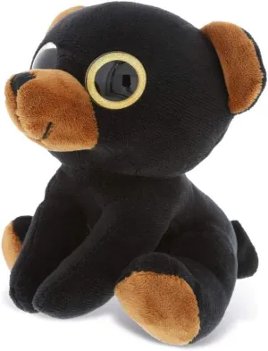 DolliBu Sparkling Big Eye Plush Stuffed Animal Teddy Bear - Cute Soft Woodland Security Toy Pal - Plushie Cuddle Buddy Bedtime Friend - Large Black Bear