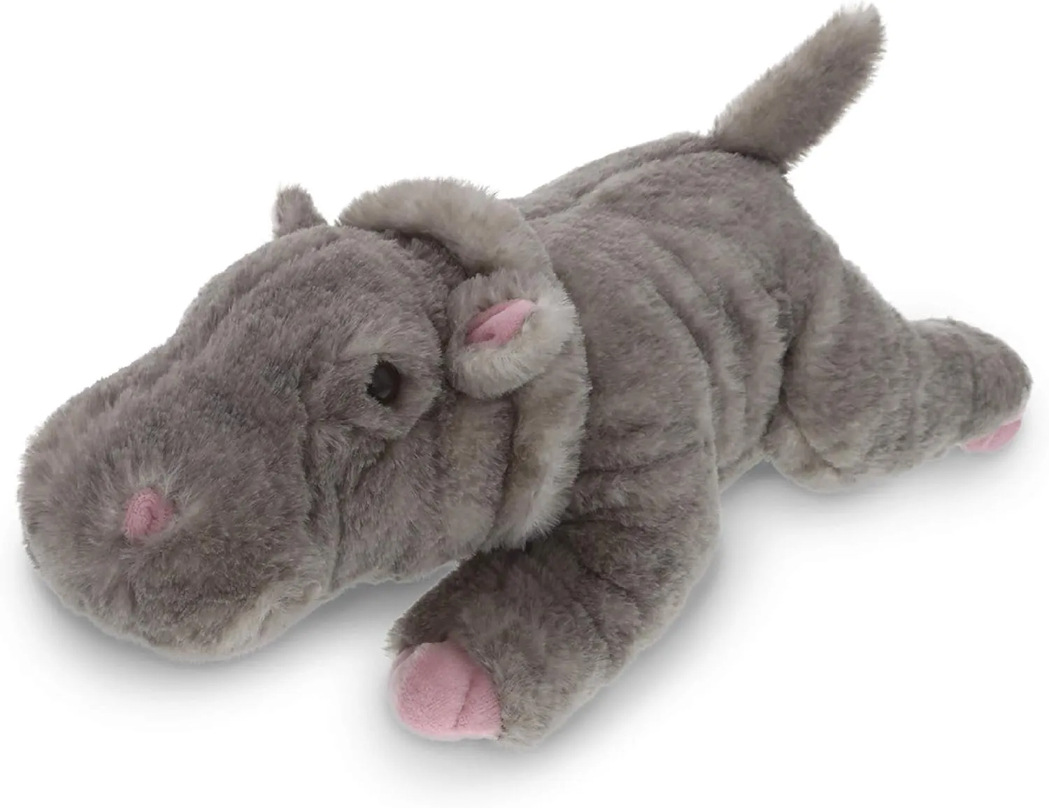 DolliBu Wild Stuffed Animals Soft Plush Collection, Best Storytime Buddy Animal Gifts for Children, Adorable Nursery Zoo Jungle Creature Peekaboo Critters - Hippo 11 in.