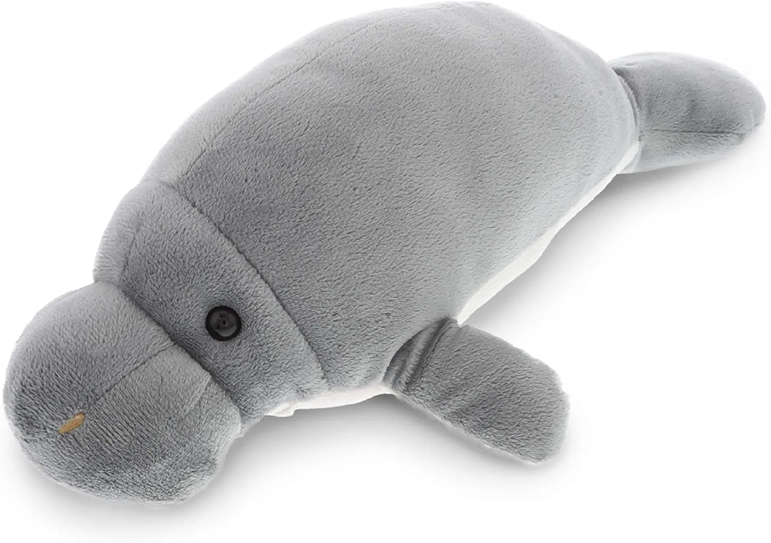 DolliBu Wild Stuffed Animals Soft Plush Collection, Storytime Buddy Animal Gifts for Children, Manatee Plush, Zoo Sea Creature Peekaboo Critters - Grey Manatee, 15"