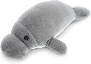 DolliBu Wild Stuffed Animals Soft Plush Collection, Storytime Buddy Animal Gifts for Children, Manatee Plush, Zoo Sea Creature Peekaboo Critters - Grey Manatee, 15"