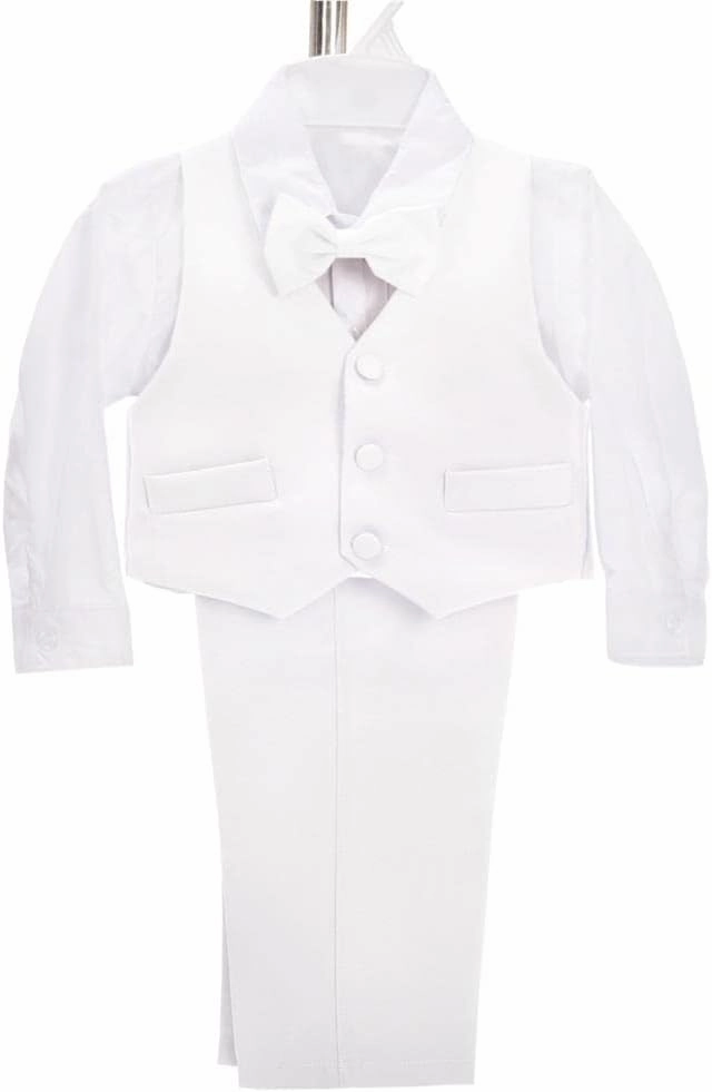 Dressy Daisy Baby Toddler Boy 5 Pcs Set Formal Tuxedo Suits No Tail Wedding Christening Baptism Outfits