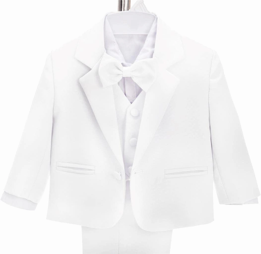 Dressy Daisy Baby Toddler Boy 5 Pcs Set Formal Tuxedo Suits No Tail Wedding Christening Baptism Outfits
