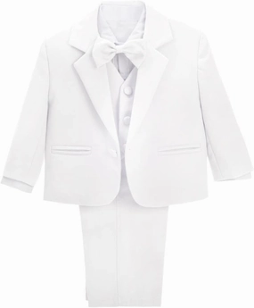 Dressy Daisy Baby Toddler Boy 5 Pcs Set Formal Tuxedo Suits No Tail Wedding Christening Baptism Outfits