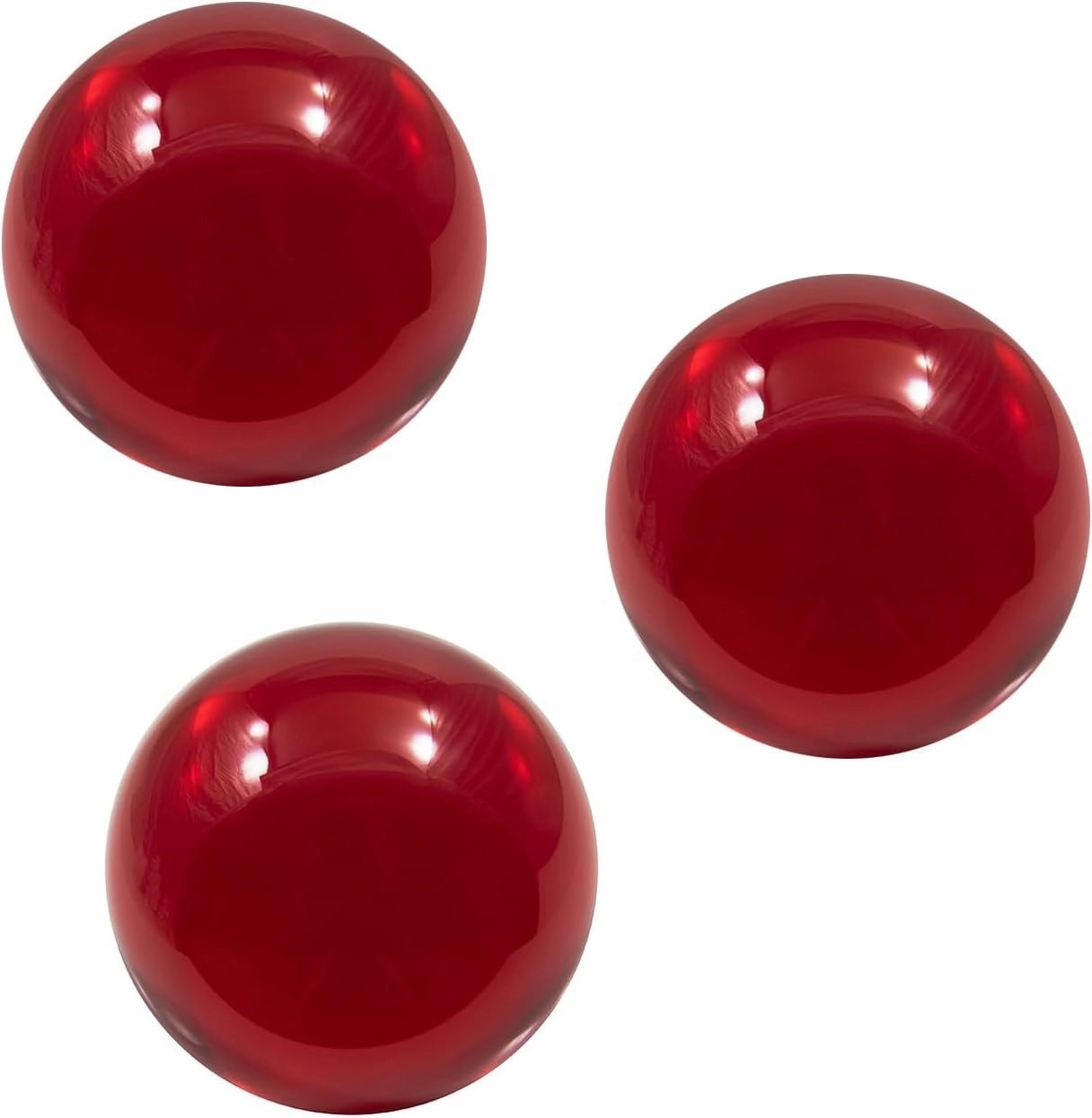 DSJUGGLING 3-Pack of 1 1/2 in. 38mm Colorful Acrylic Contact Juggling Ball Set, 1.5" multicolor Acrylic Plastic Resin Massage Balls (Red)