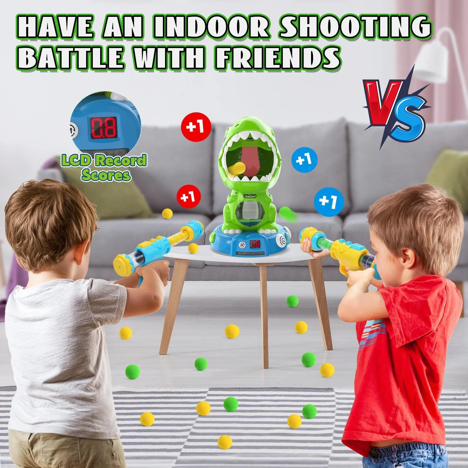 EagleStone Remote Control Movable Shooting Dinosaur Toys for Kids 3-5,5-7,Electronic Dino Shooting Game with Spay & Auto Scoring, Light & Sounds,Party Favors,Toys for 3,4,5 6,7 8 Year Old Boys& Girls