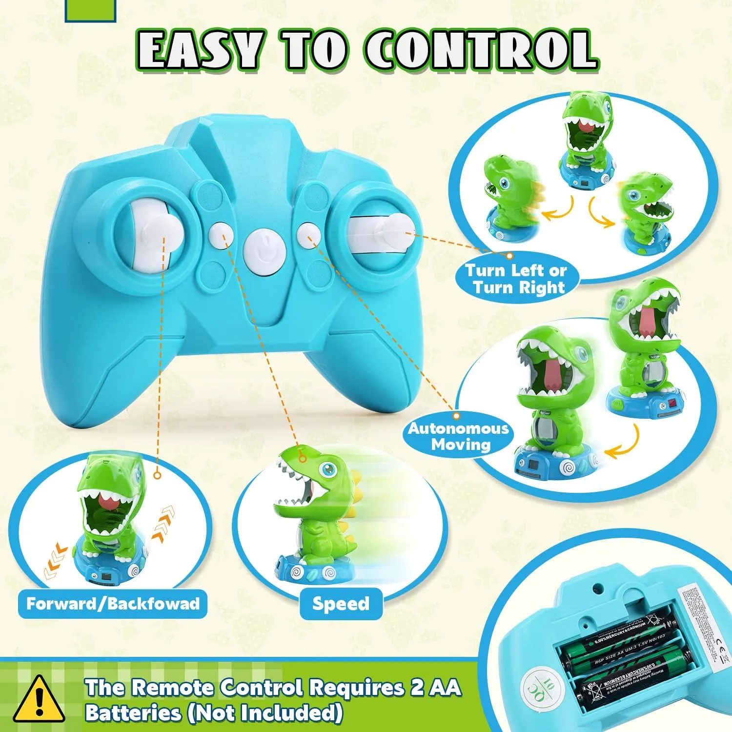 EagleStone Remote Control Movable Shooting Dinosaur Toys for Kids 3-5,5-7,Electronic Dino Shooting Game with Spay & Auto Scoring, Light & Sounds,Party Favors,Toys for 3,4,5 6,7 8 Year Old Boys& Girls