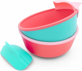 Easy Scoop & Hold Bowl Set • Silicone bowl for babies, toddler, kids • Set of 2 bowls | 6 mo  | Dishwasher and microwave safe