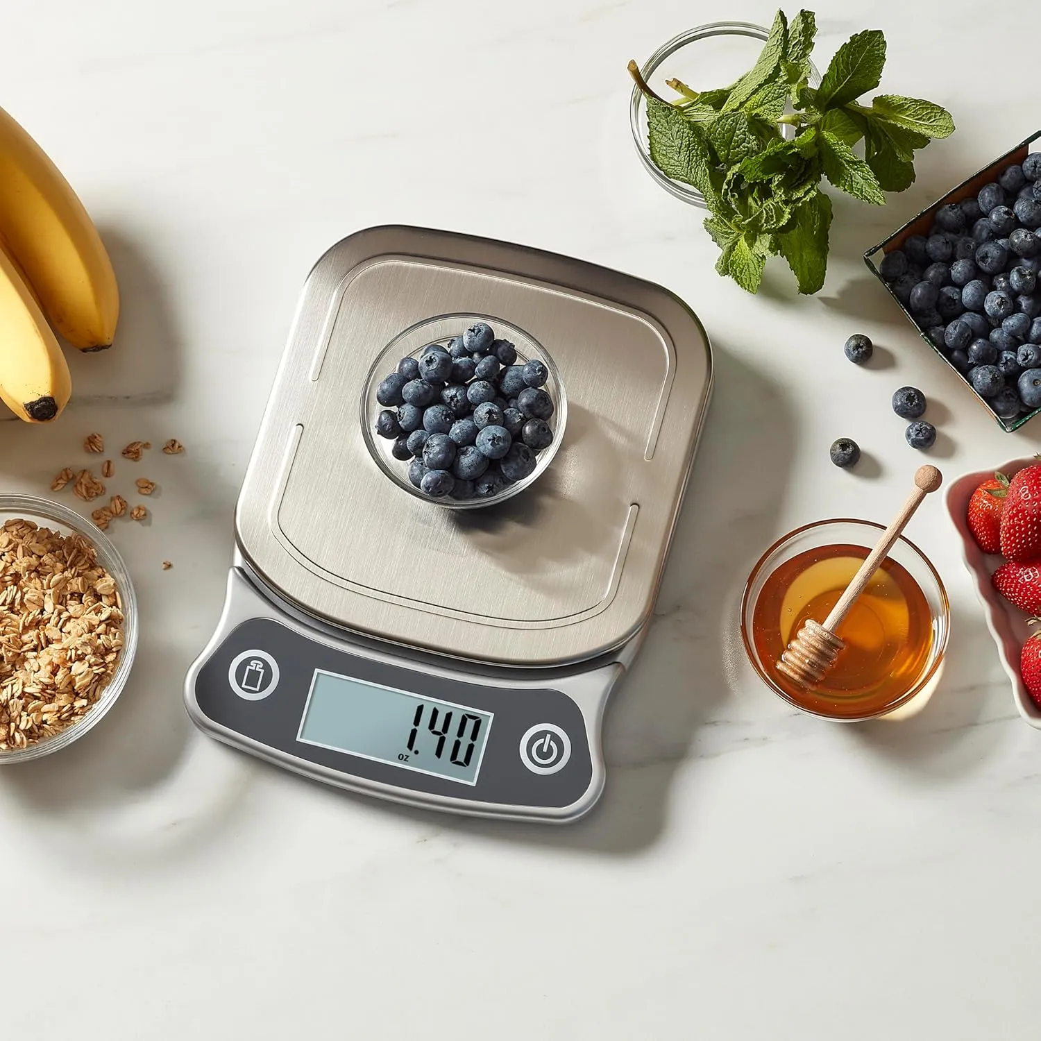 Eat Smart ESKS-10 Precision Elite Digital Kitchen Scale - 15 lb. Capacity, UltraBright Display and Stainless Steel Platform