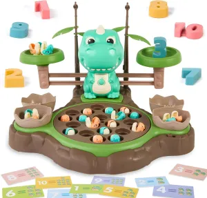 Educational Science Kits Dinosaur Fishing Game Toy Pole and Rod Fish Board Rotating with Music Fine Motor