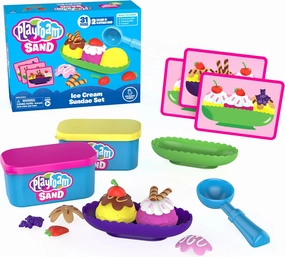 Educational Insights Playfoam Sand Ice Cream Sundae Set, Play Sand, Sensory Toy, Gift for Kids Ages 3 