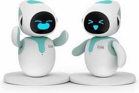 Eilik – Cute Robot Pets Toys with Abundant Emotions, Your Perfect Interactive Companion at Home or Workspace. Unique Gifts for Girls & Boys. (Blue Combination)