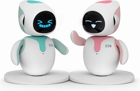 Eilik – Touch Interactive Toys, Cute Robot Pets with Abundant Emotions. Idle Animations&Mini-Games, Unique Gift for Girls & Boys. Support Update.(Blue   Pink Combination)