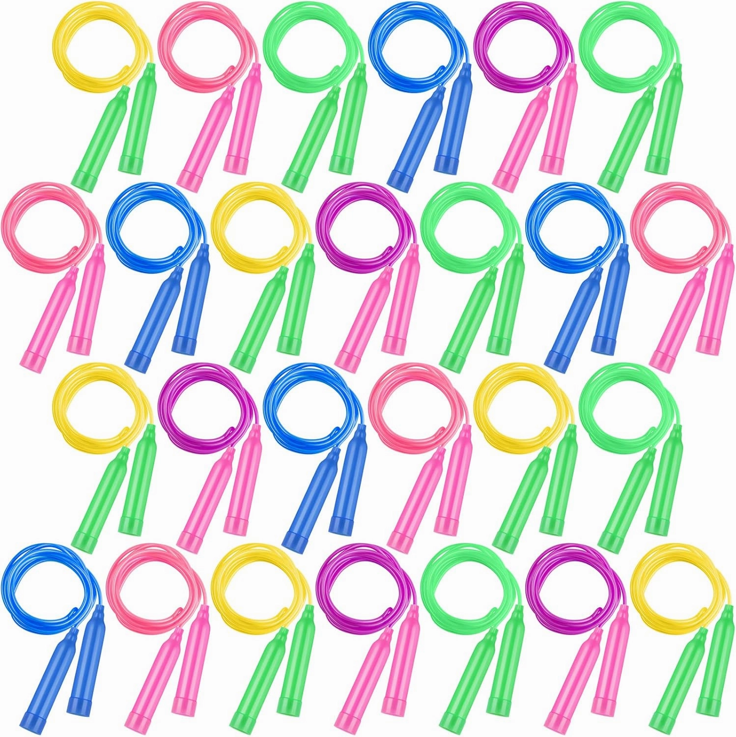 Elcoho 36 Packs Jump Rope Set 7.3 Feet Adjustable Skipping Rope for Kids Party Favors, Outdoor Activity, Birthday Reward Gift