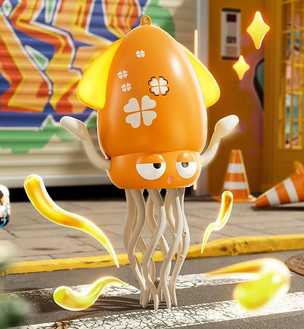 Electric Dancing Octopus Toy, Crawling Dancing Automatic Obstacle Avoidance Octopus Sensor Toy, Creative Magic Crazy 8-Leg Action Obstacle with LED Lights & Music, Self-Navigating (Yellow)