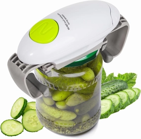 Electric jar opener for seniors, One touch automatic smart jar bottle lid openers for seniors with weak arthritis hands, Powerful hands free jar bottle opener, kitchen gadget