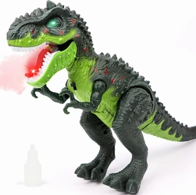 Electric Walking Dinosaur Toys for Kids - Small Tyrannosaurus with Detachable Tail Simulated Flame and Realistic Sounds, Best Dino Gifts for Boys & Girls 3-5 5-7