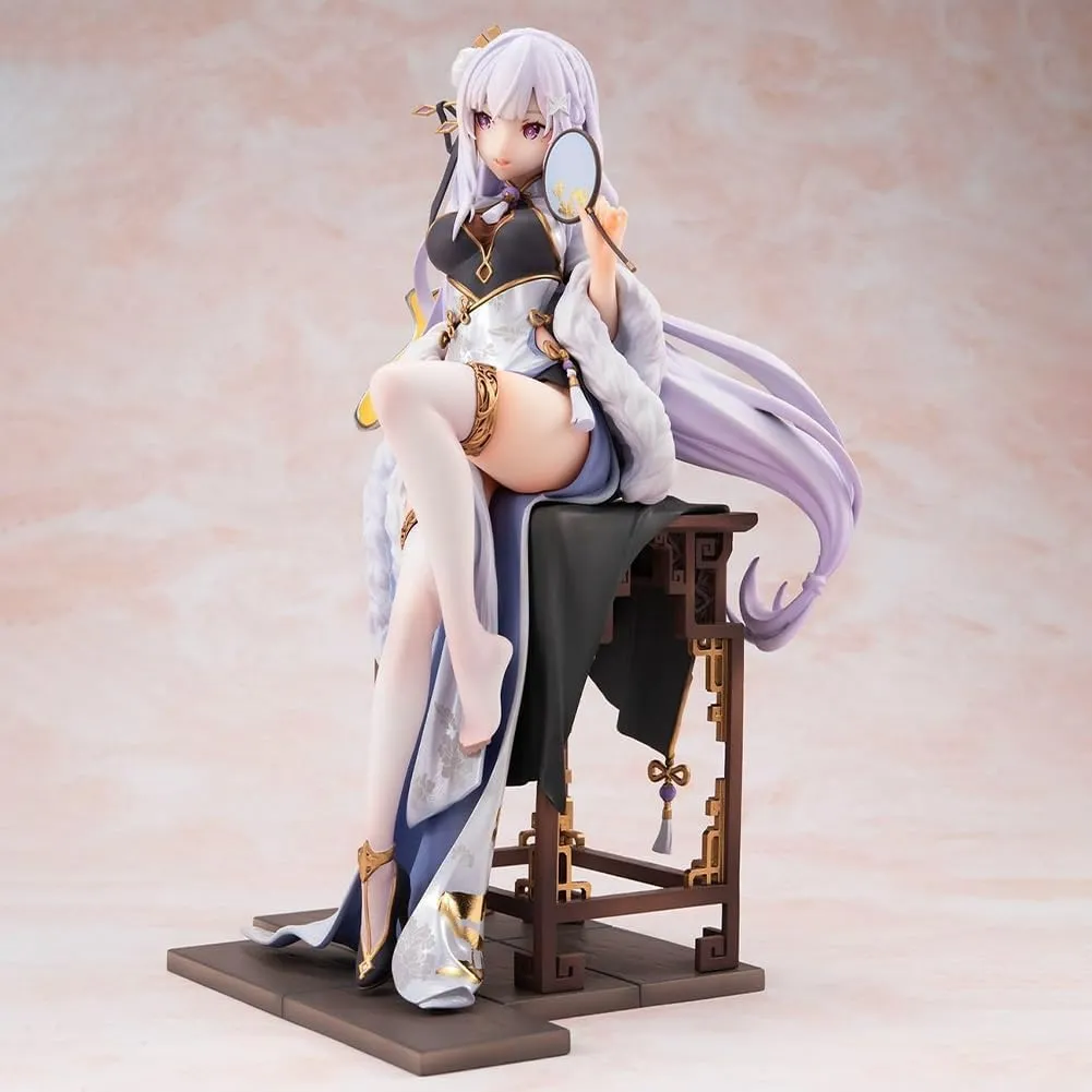 Emilia Figures, Re:0 Rem/Remu Anime Figure Statues Anime Action Figurine Ornaments for Fans 23CM/9.1INCH
