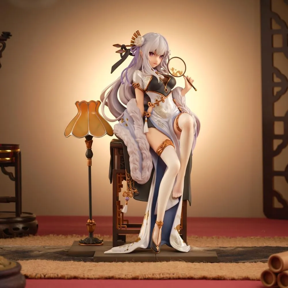 Emilia Figures, Re:0 Rem/Remu Anime Figure Statues Anime Action Figurine Ornaments for Fans 23CM/9.1INCH
