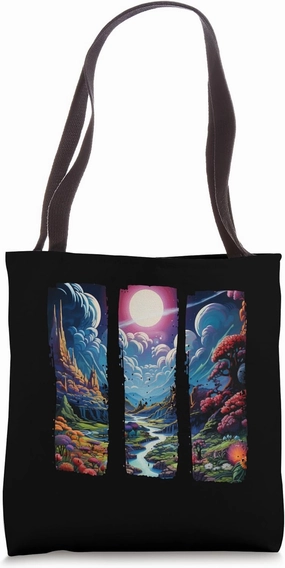 Enchanted Realms, Celestial Gardens, and Radiant Wilderness Tote Bag