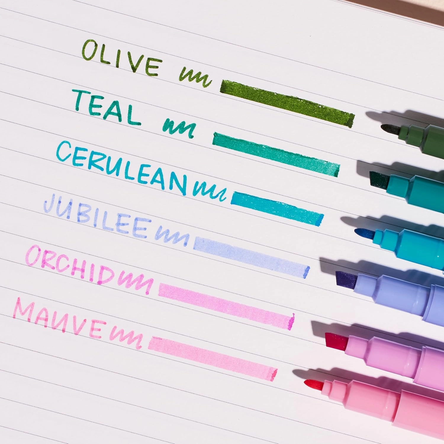 Erin Condren Colorful Wellness-Themed Dual-Tip Markers 6-Pack with Motivational Markers Set Featuring Wellness Prompts and Inspiration