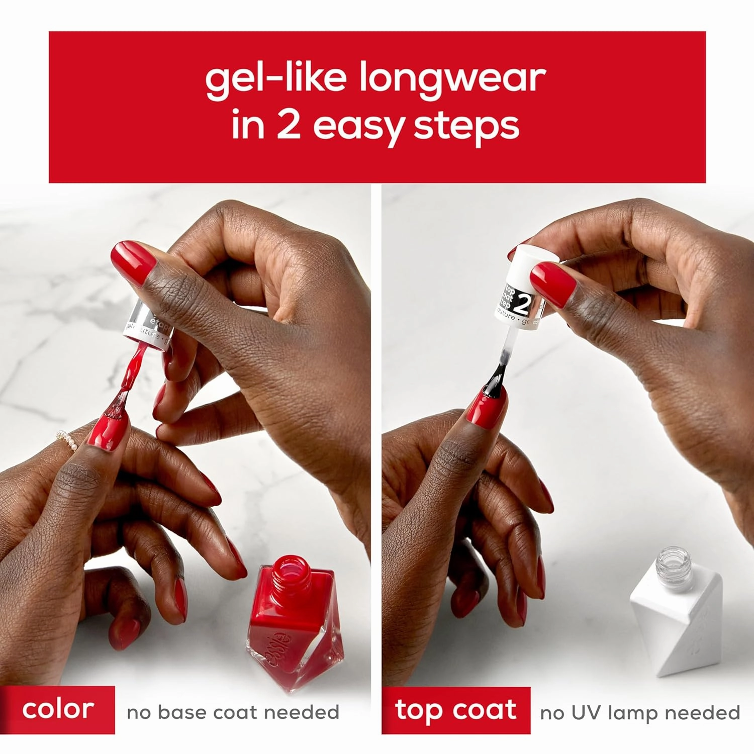 Essie Gel Couture Longwear Top Coat Duo Set, Glossy High Shine Chip-Resistant Gel-Like Top Coat, Gifts For Women And Men, 0.92 Fl Oz