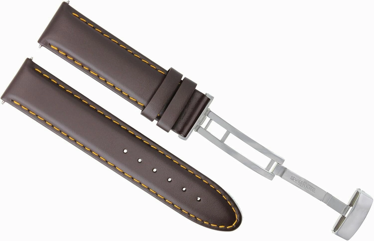 Ewatchparts 18-19-20-22-24-26mm Classic Men's Leather Watch Band Strap Compatible with Longines Watch