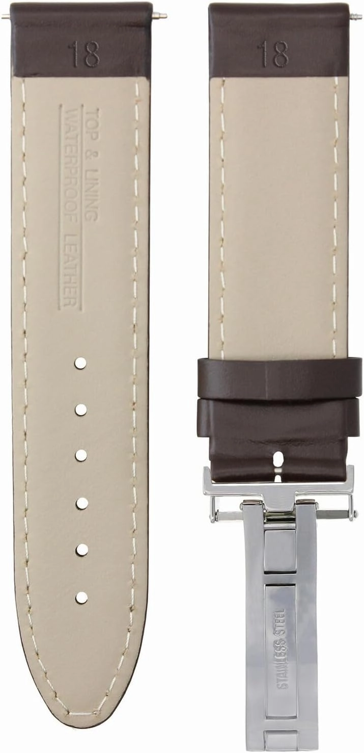 Ewatchparts 18-19-20-22-24-26mm Classic Men's Leather Watch Band Strap Compatible with Longines Watch