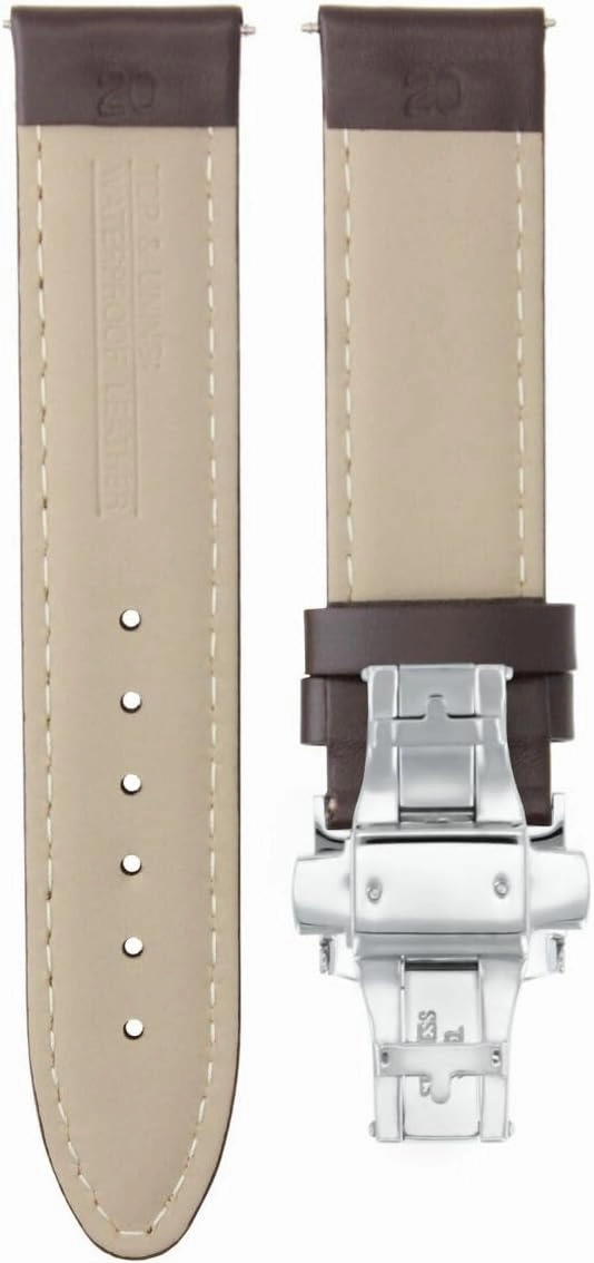 Ewatchparts 18-19-20-22-24-26mm Classic Men's Leather Watch Band Strap Compatible with Longines Watch