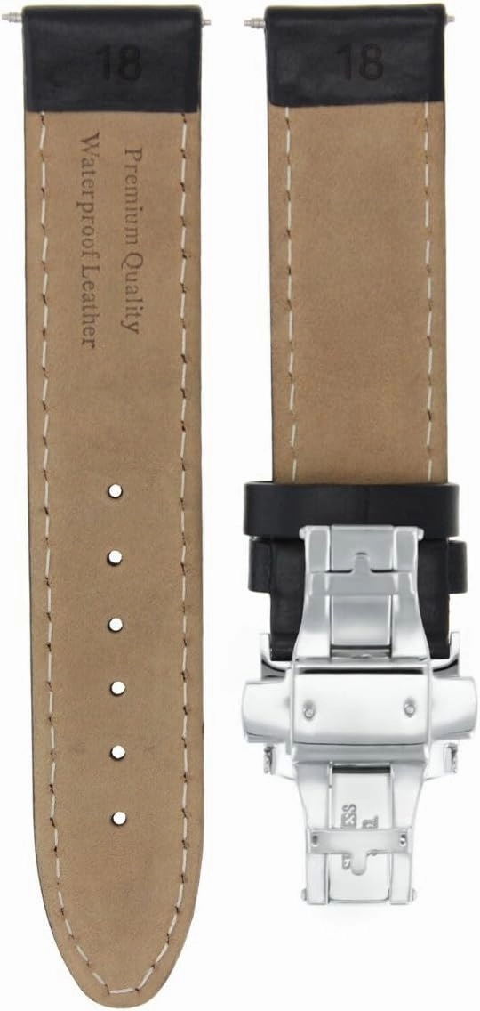 Ewatchparts 18-19-20-22-24-26mm Classic Men's Leather Watch Band Strap Compatible with Longines Watch