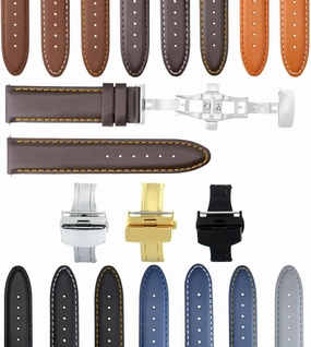 Ewatchparts 18-19-20-22-24-26mm Classic Men's Leather Watch Band Strap Compatible with Longines Watch