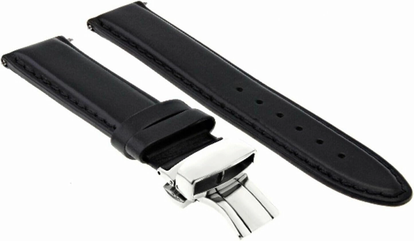 Ewatchparts 18-19-20-22-24-26mm Classic Men's Leather Watch Band Strap Compatible with Longines Watch