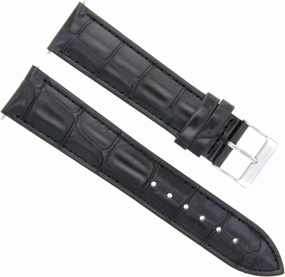 Ewatchparts 20mm Leather Watch Band Strap Compatible With Franck Muller Vangurd V 45 Sc Dt Auto Watch Black