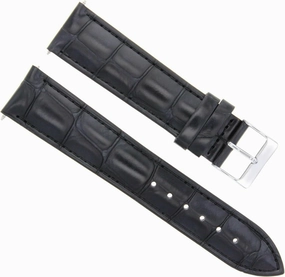 Ewatchparts 22MM ITALIAN LEATHER WATCH BAND STRAP COMPATIBLE WITH 45MM OMEGA PLANET OCEAN BLACK