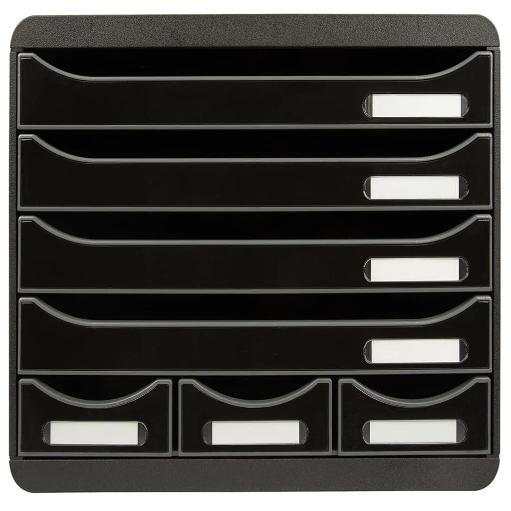 Exacompta Desktop Drawer Set Store-Box with 7 Drawers Glossy Black