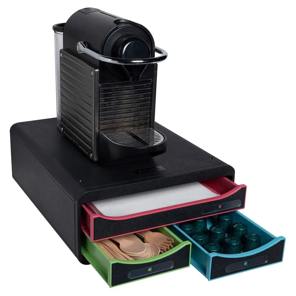 Exacompta Small-Box Desktop Drawer Set Black Office with 3 Drawers Black