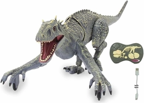 Exoraptor 410180 Dinosaur Exoraptor Li-ION 3.7V 2.4GHz Front Feet on 2 Casters RC Mobiles Realistic RC Roar Remote Control Dinosaur Roar Grey