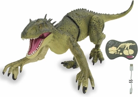 Exoraptor 410181 Dinosaur Exoraptor Li-ION 3.7V 2.4GHz Front Feet on 2 Casters Realistic RC Mobile Parts Remote Control Dinosaur Roar Green
