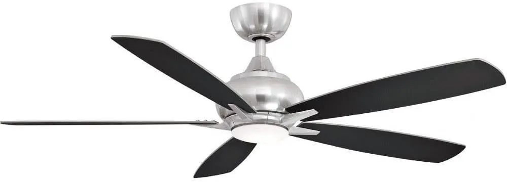 Fanimation FP8533BN Doren 52 inch Indoor Ceiling Fan with Blade Set and LED Light Kit - Brushed Nickel